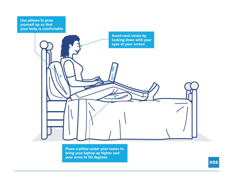 Working in bed posture