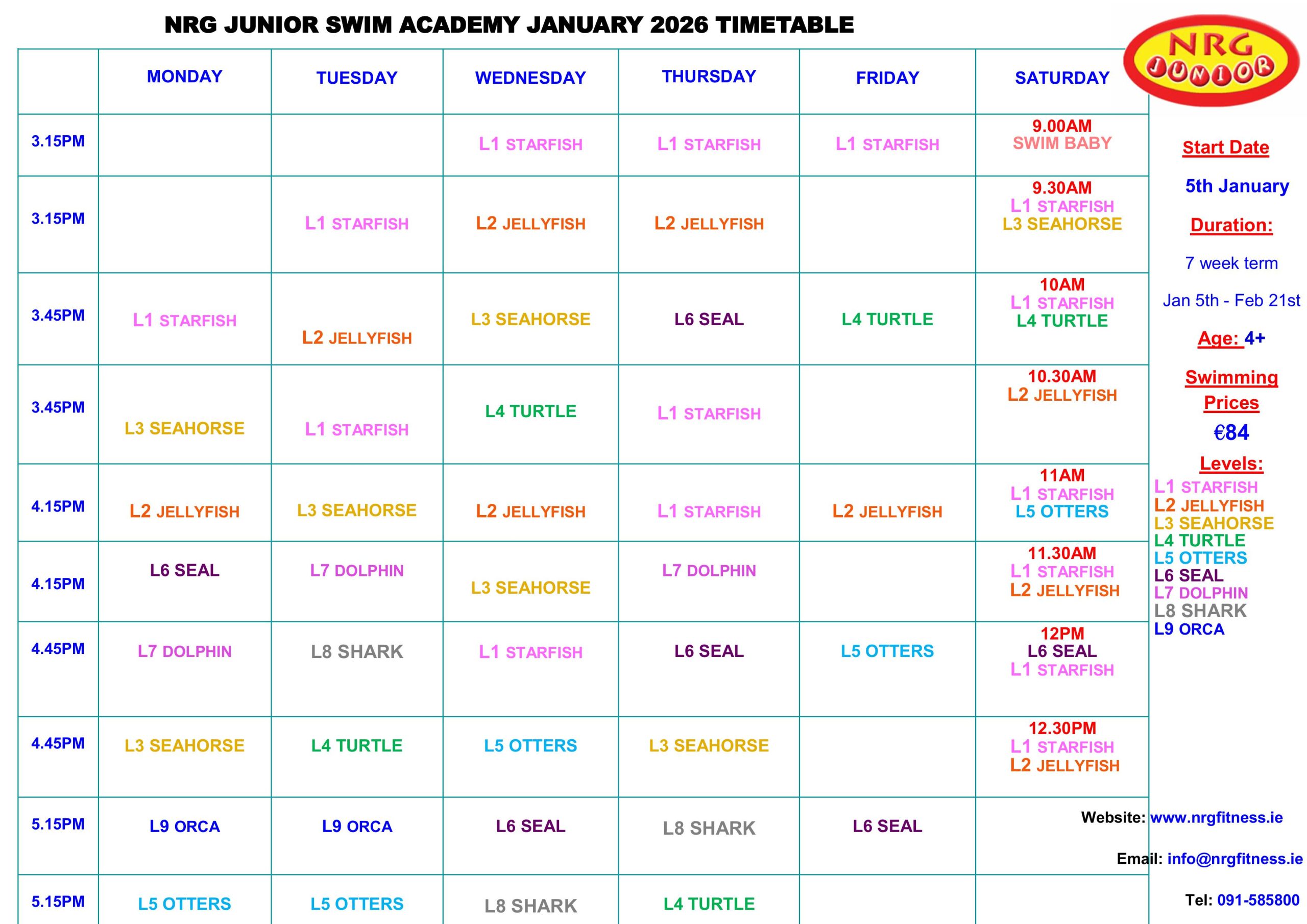 January 2026 Swim Timetable.pubx