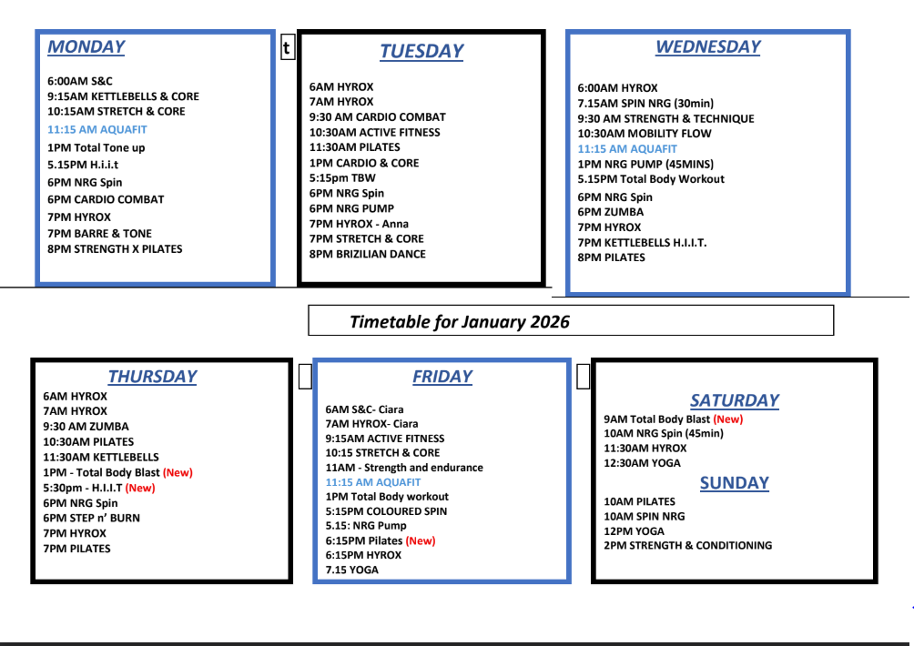January 2026 rota