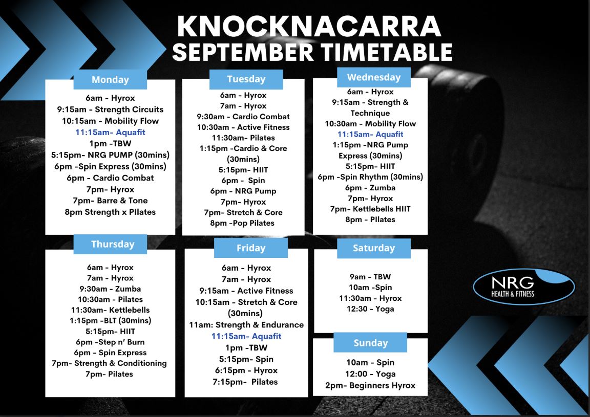 Knocknacarra September 2025 timetable