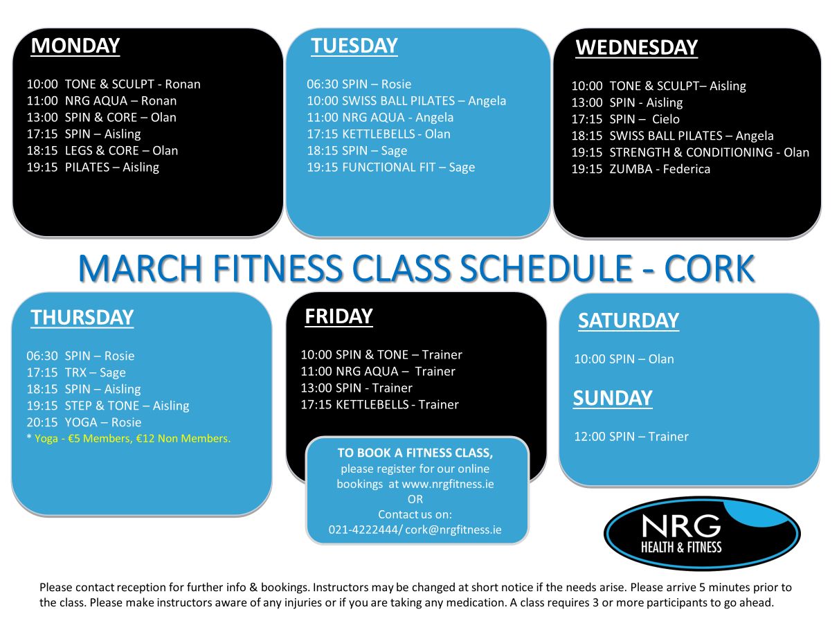 March Timetable