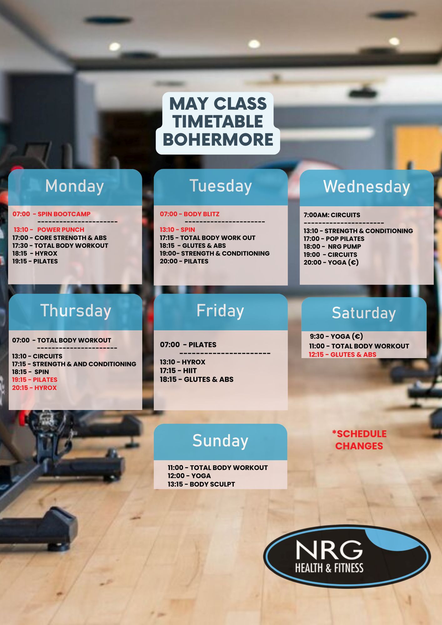 May Classes Revised